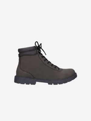Adar Unisex Vegane Wildleder-Schnürstiefeletten für den Winter | Grau