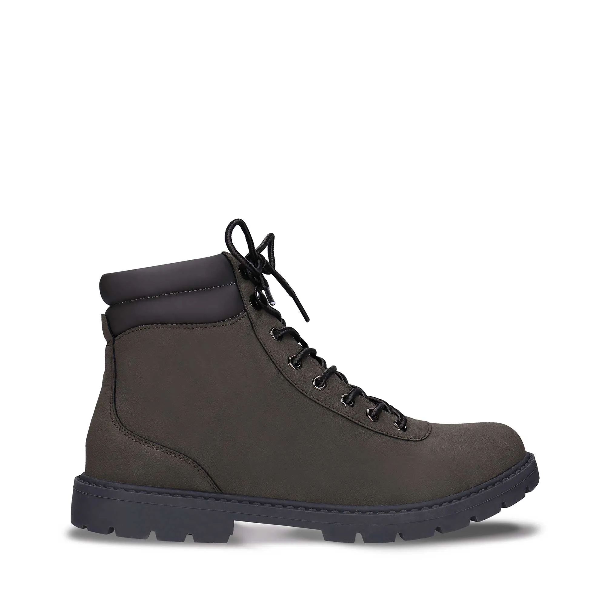 Adar Unisex Vegane Wildleder-Schnürstiefeletten für den Winter | Grau