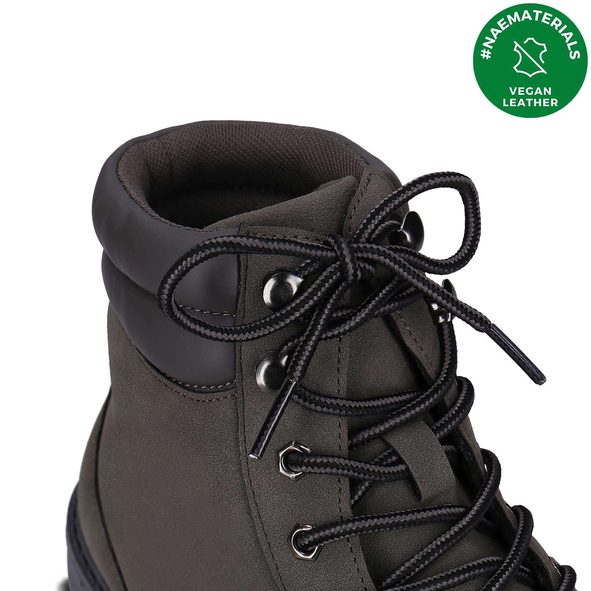 Adar Unisex Vegane Wildleder-Schnürstiefeletten für den Winter | Grau