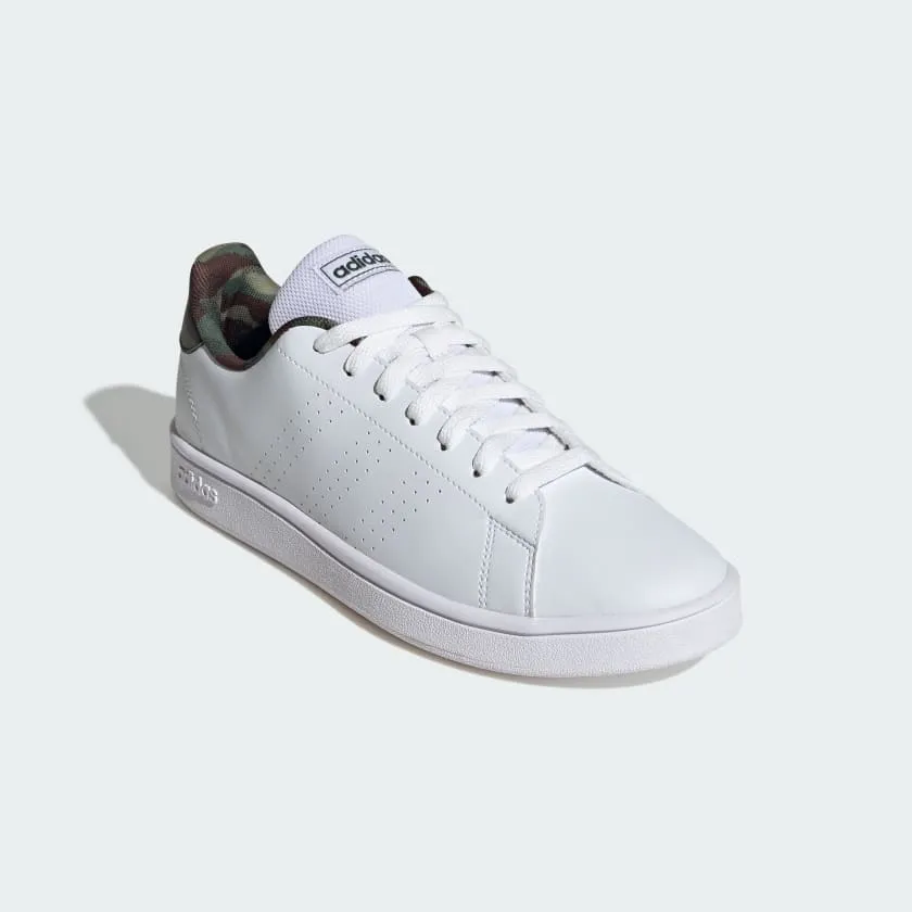 ADIDAS HERREN ADVANTAGE BASE COURT WEIß/ARMY CAMO LIFESTYLE-SCHUHE