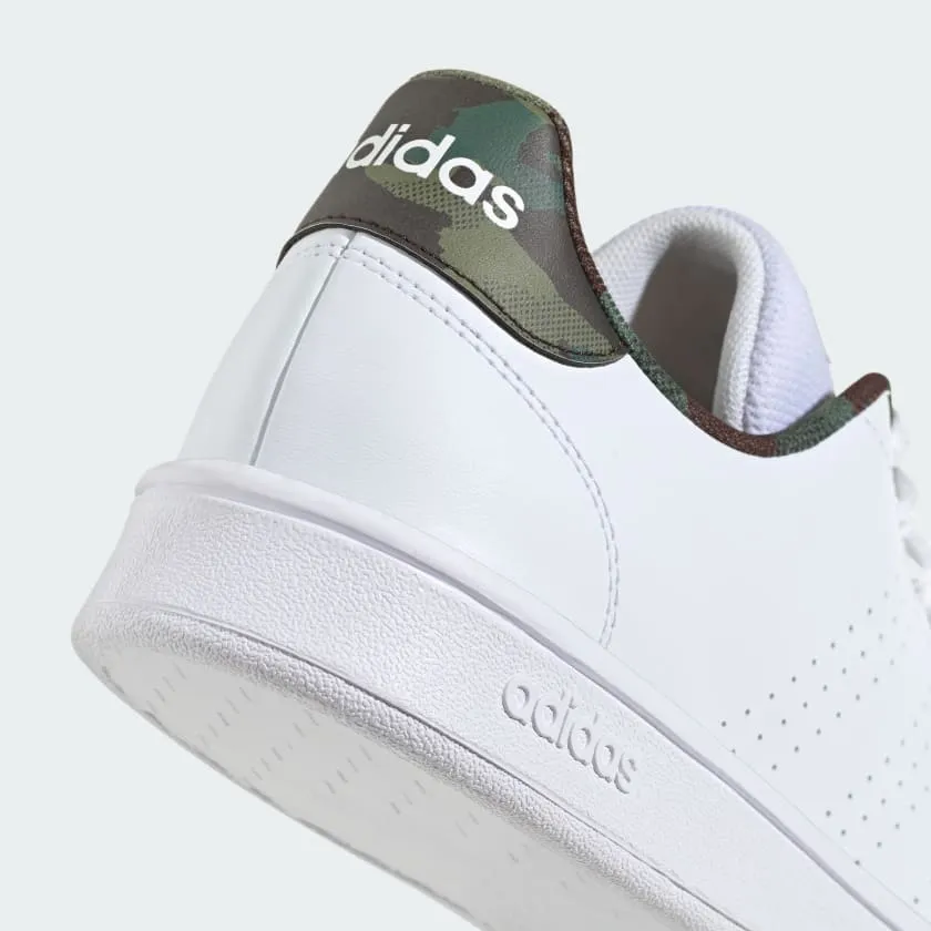 ADIDAS HERREN ADVANTAGE BASE COURT WEIß/ARMY CAMO LIFESTYLE-SCHUHE