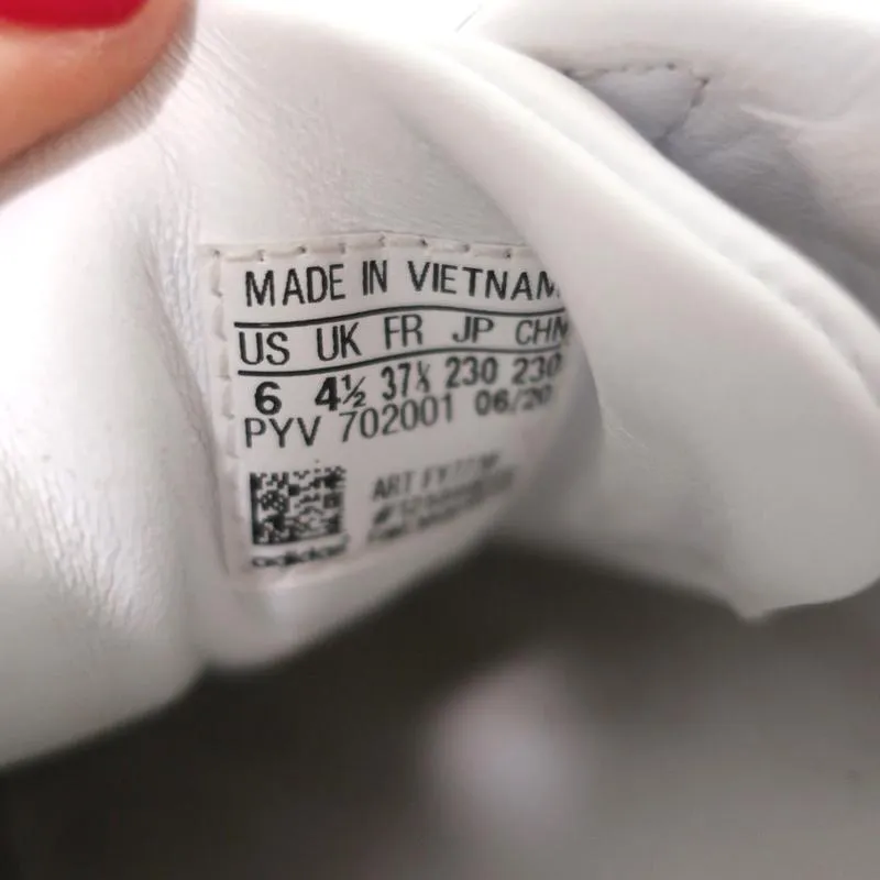 Adidas Platform Sneakers Weißes Leder Größe 6