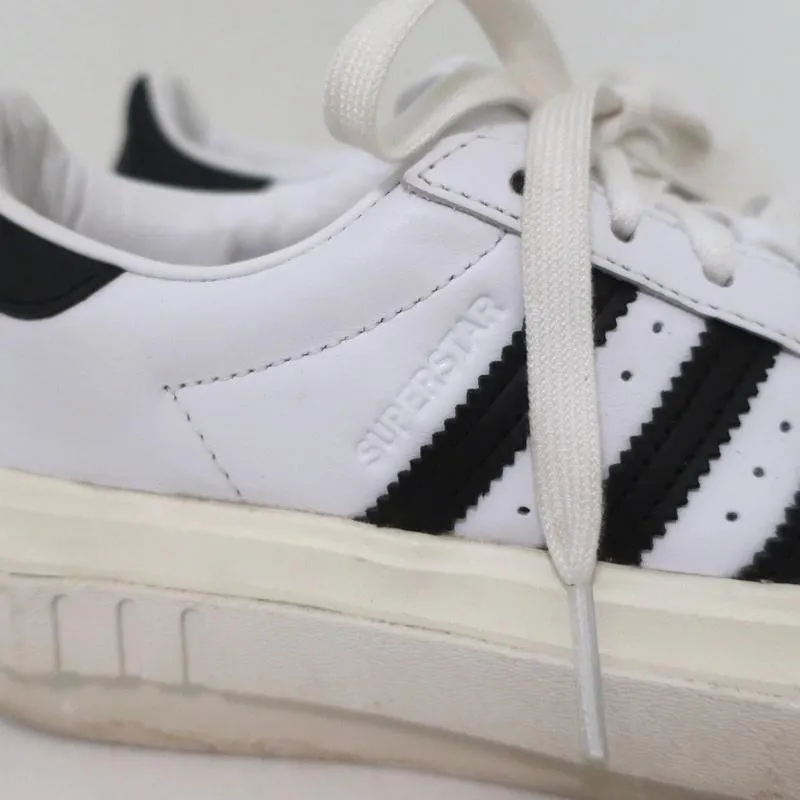 Adidas Platform Sneakers Weißes Leder Größe 6