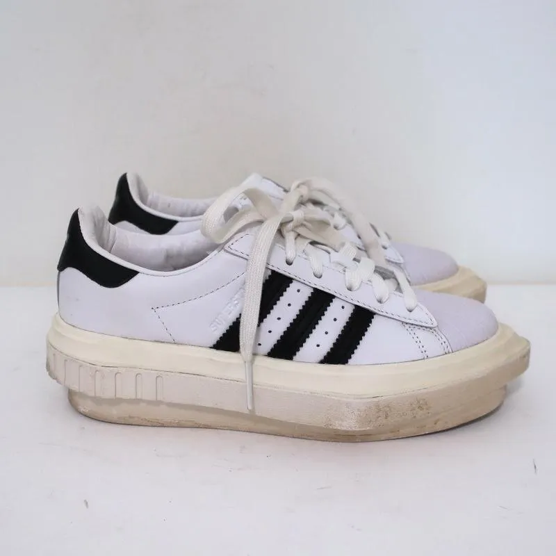 Adidas Platform Sneakers Weißes Leder Größe 6