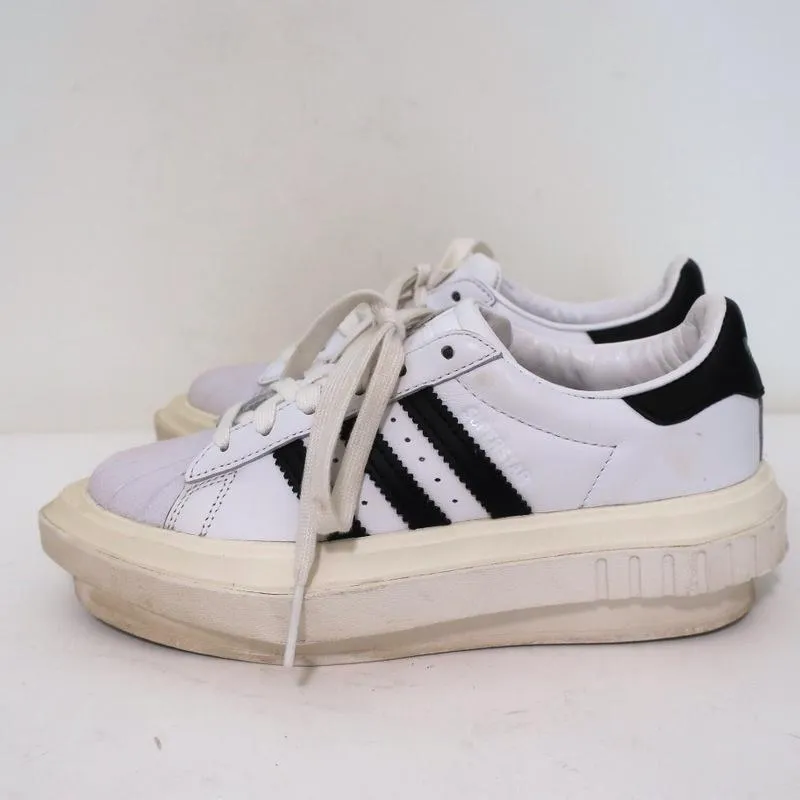 Adidas Platform Sneakers Weißes Leder Größe 6