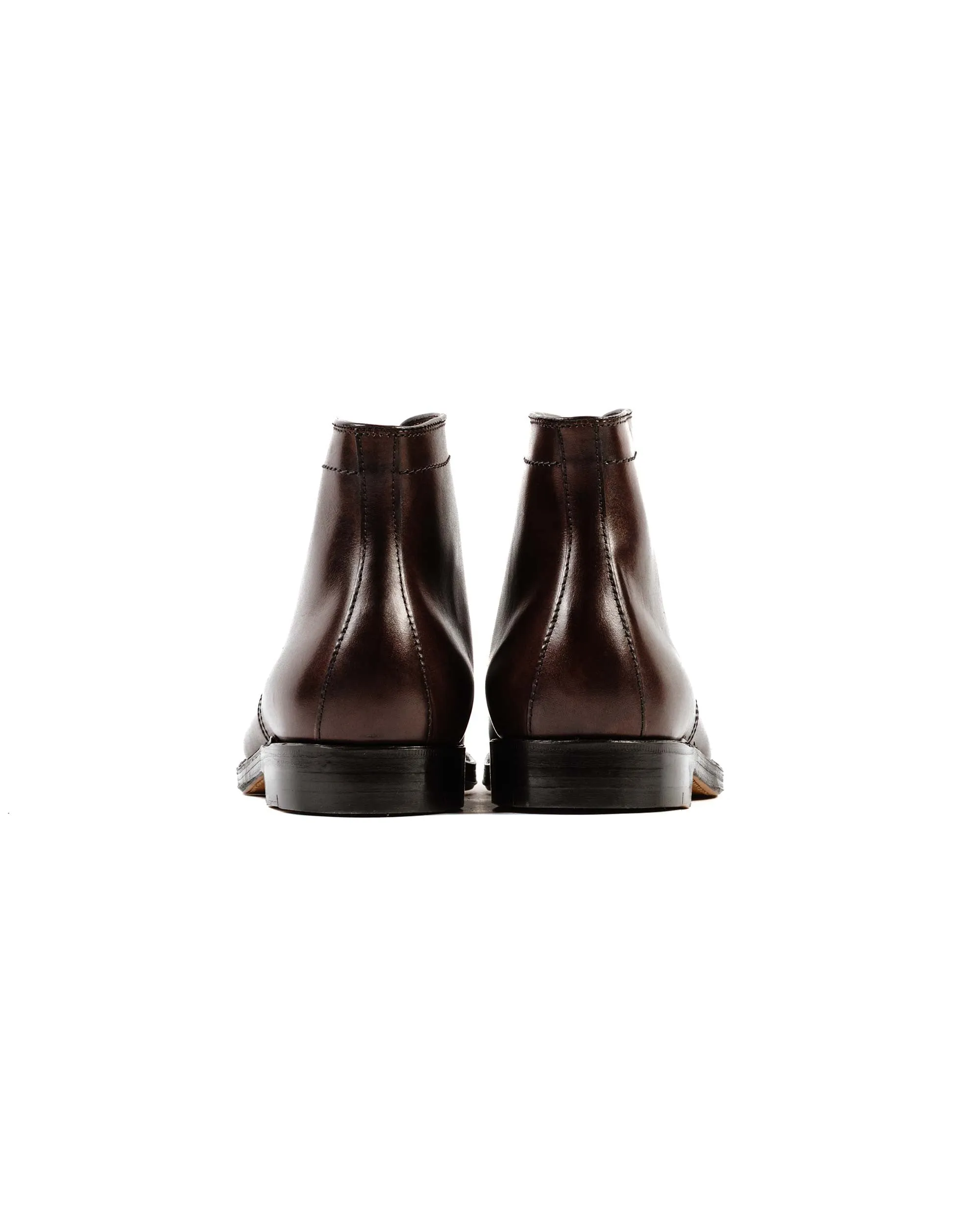 Alden Plain Toe Stiefel Dunkelbraunes Kalbsleder G2804