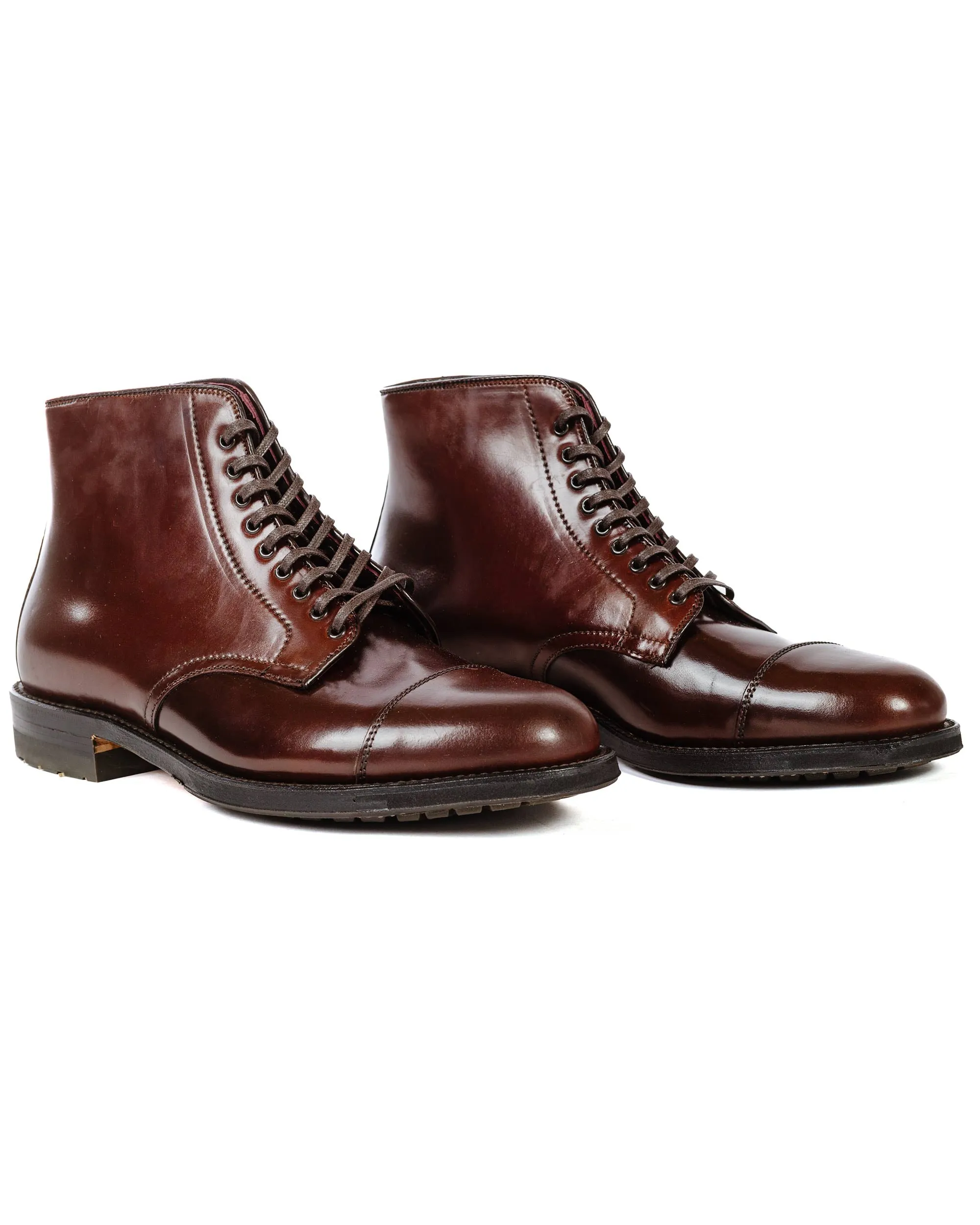 Alden Straight Tip Stiefel mit Commando-Sohle Farbe '8' Shell Cordovan G2801C