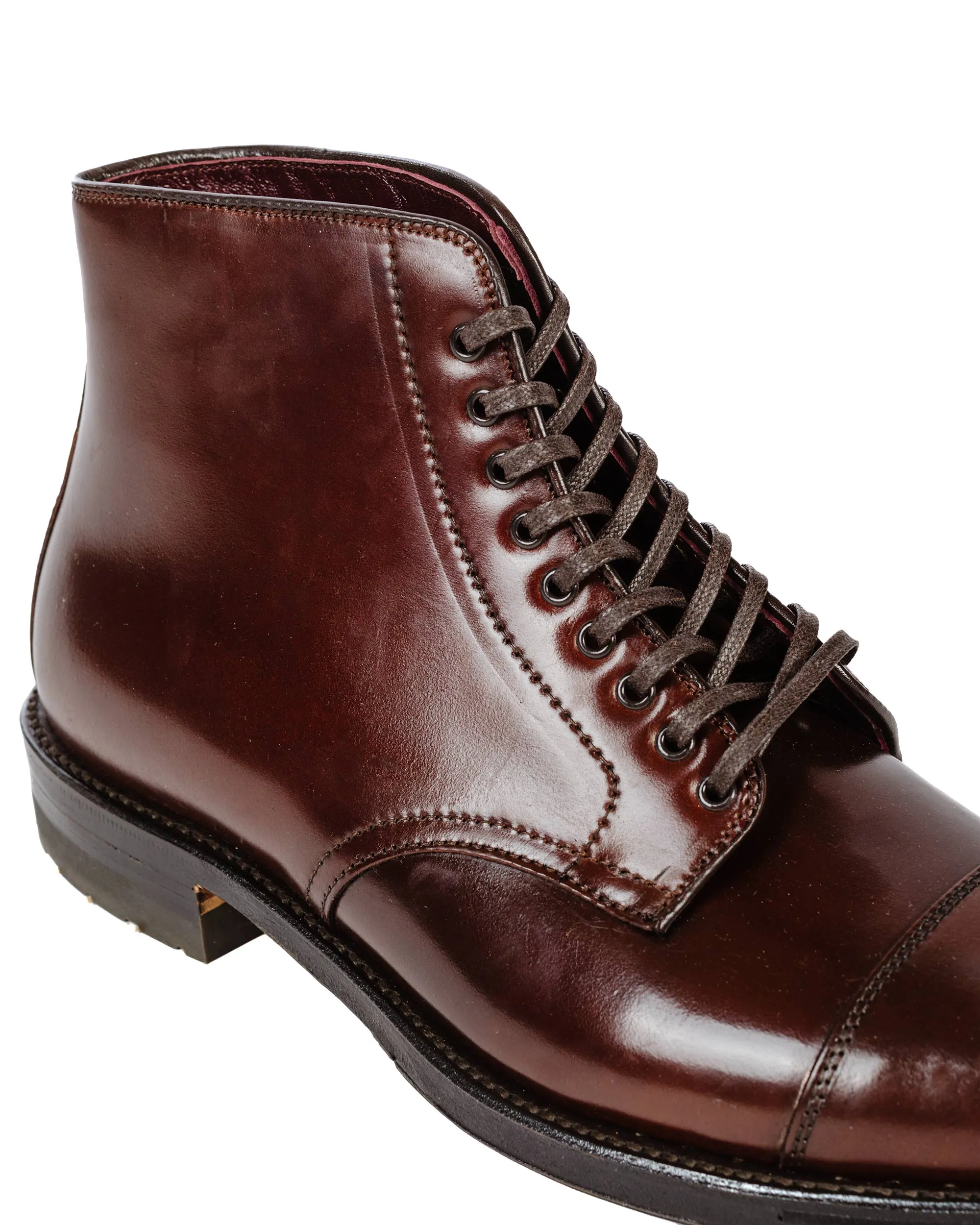 Alden Straight Tip Stiefel mit Commando-Sohle Farbe '8' Shell Cordovan G2801C