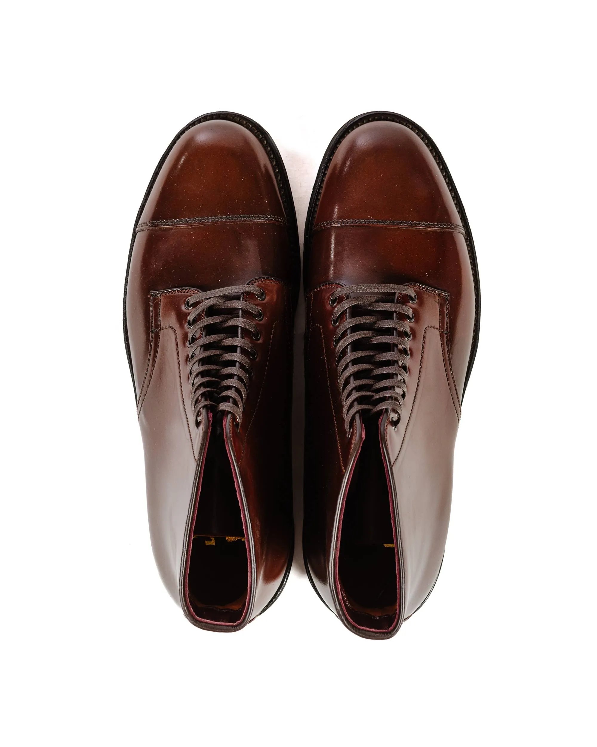 Alden Straight Tip Stiefel mit Commando-Sohle Farbe '8' Shell Cordovan G2801C