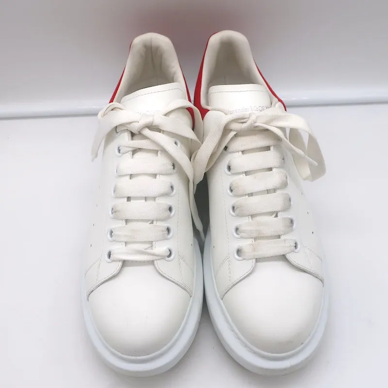Alexander McQueen Übergroße Sneakers Weißes Leder & Rotes Wildleder Größe 40
