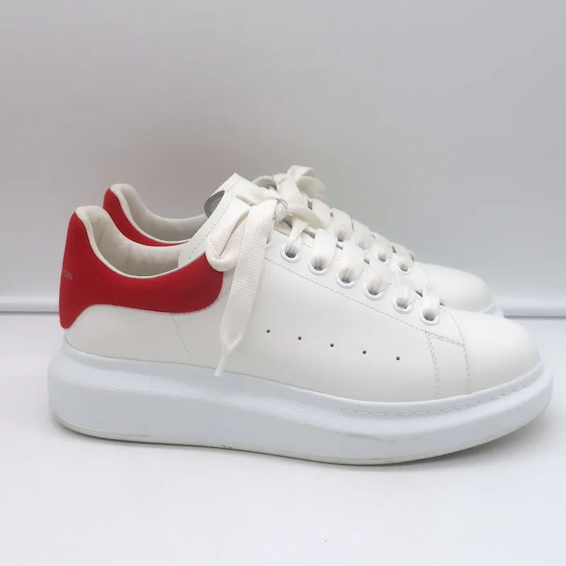 Alexander McQueen Übergroße Sneakers Weißes Leder & Rotes Wildleder Größe 40