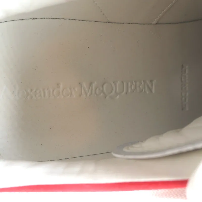 Alexander McQueen Übergroße Sneakers Weißes Leder & Rotes Wildleder Größe 40