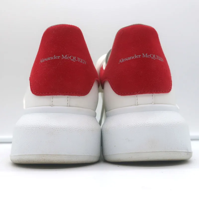 Alexander McQueen Übergroße Sneakers Weißes Leder & Rotes Wildleder Größe 40