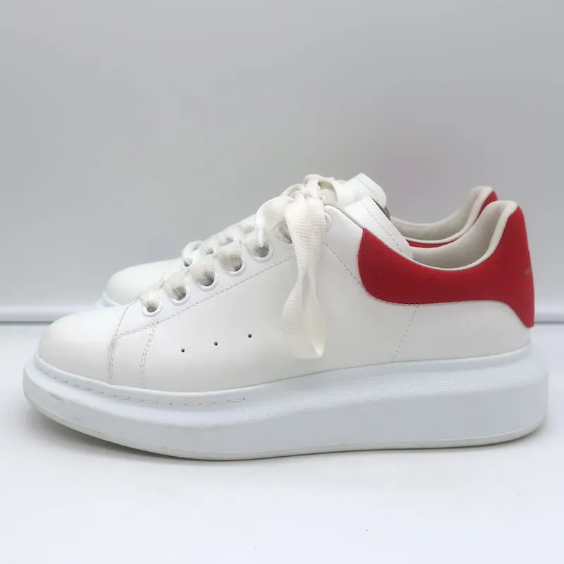 Alexander McQueen Übergroße Sneakers Weißes Leder & Rotes Wildleder Größe 40