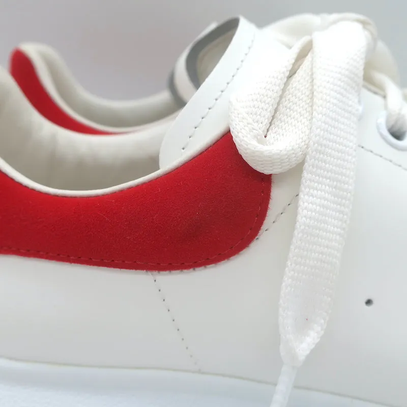 Alexander McQueen Übergroße Sneakers Weißes Leder & Rotes Wildleder Größe 40