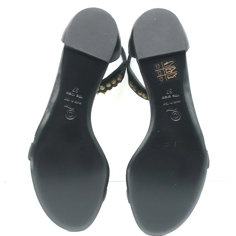 Alexander McQueen Spike Strap Sandalen mit Nieten Schwarz Leder Größe 37 NEU