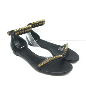 Alexander McQueen Spike Strap Sandalen mit Nieten Schwarz Leder Größe 37 NEU