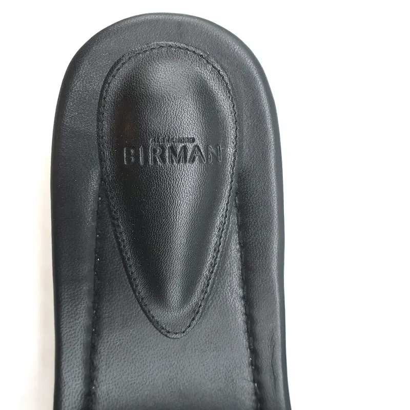 Alexandre Birman Holz Clog Sandalen Clarita Schwarz Geflochtenes Leder Größe 38.5