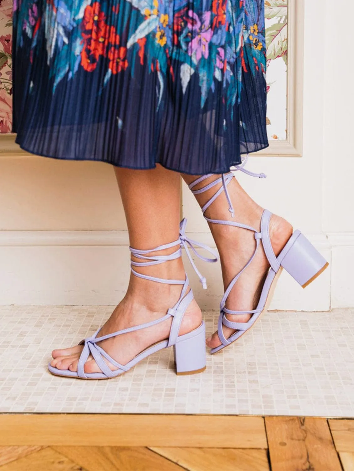 Alissa Vegane Sandalen mit Absatz aus recyceltem Getreide | Lavendel