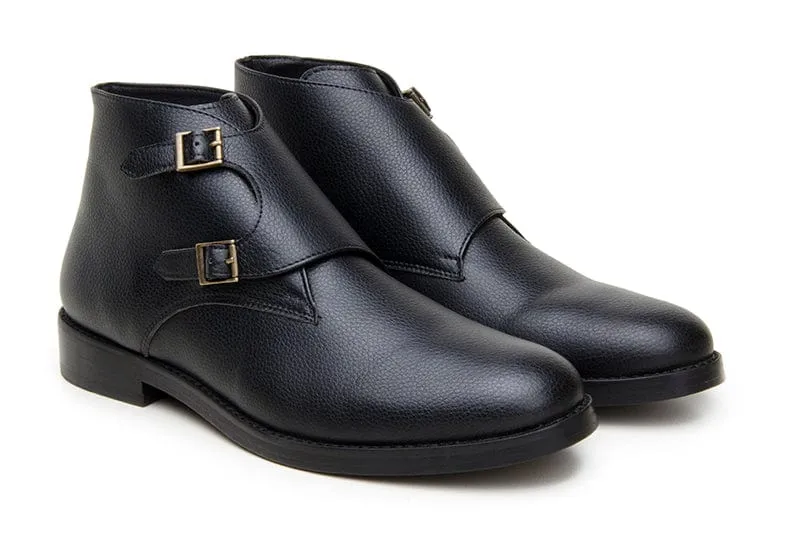 Ambassador Vegan Leder Schnallenstiefel | Mehrere Farben