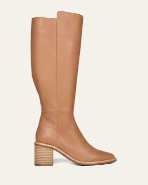ANISSA KNIE-STIEFEL BEIGE LEDER