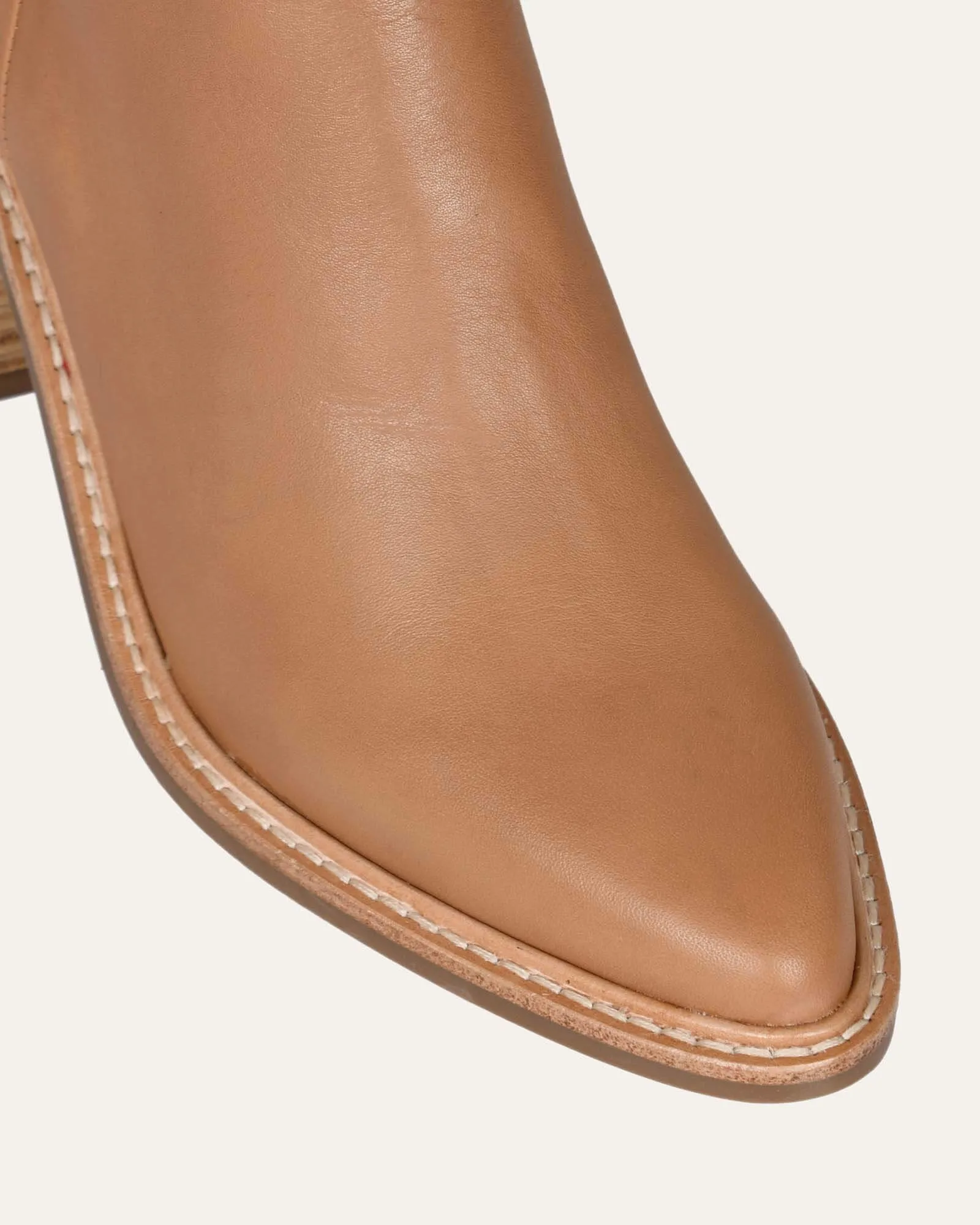 ANISSA KNIE-STIEFEL BEIGE LEDER