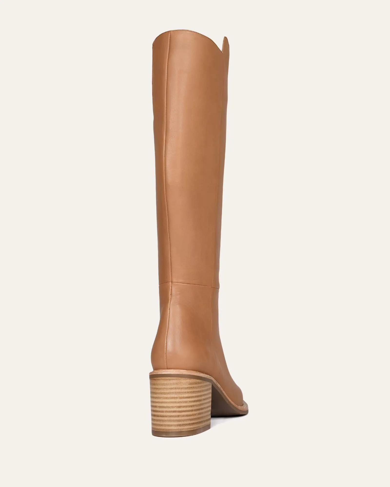 ANISSA KNIE-STIEFEL BEIGE LEDER