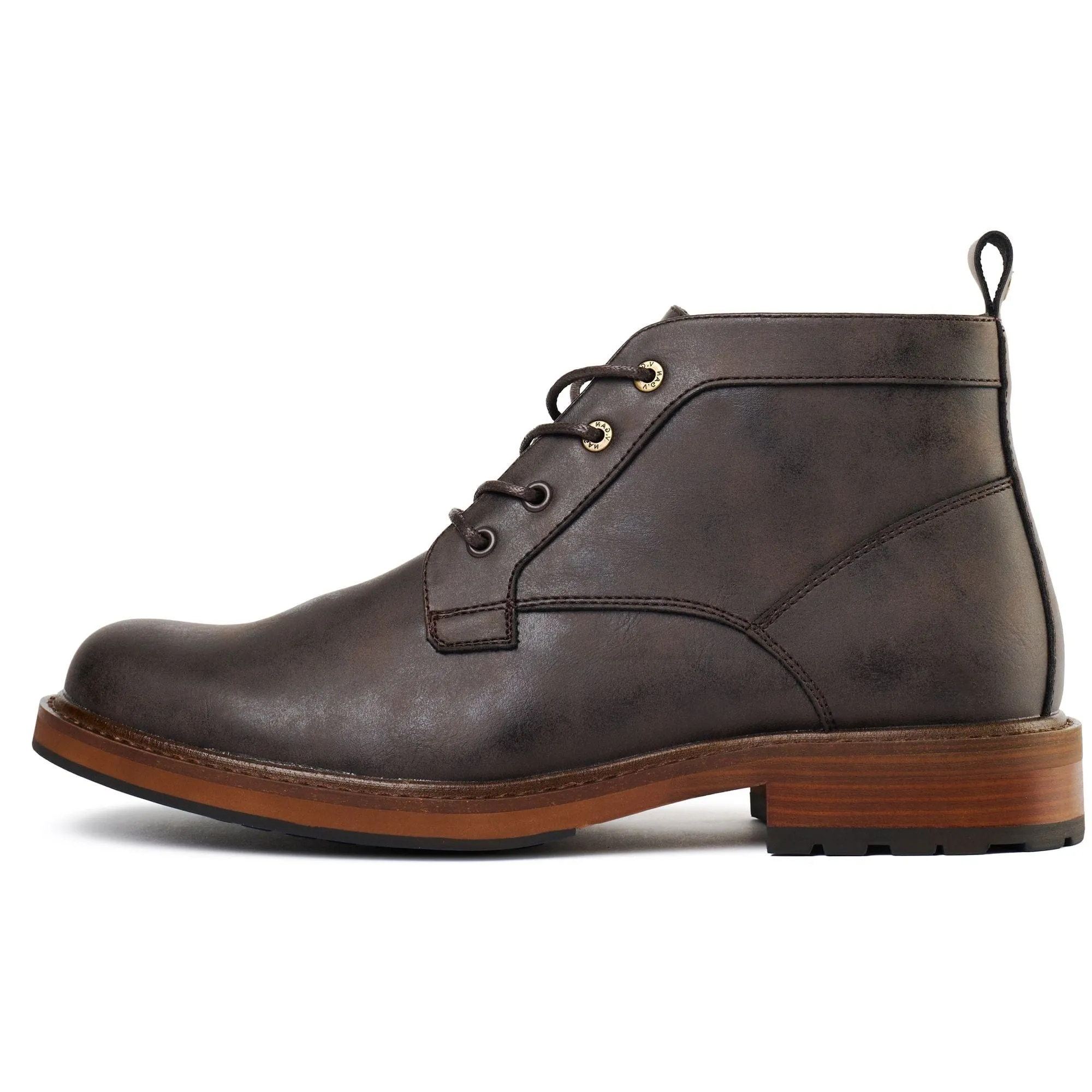 Aspar Herren Chukka-Stiefel aus veganem Leder | Braun