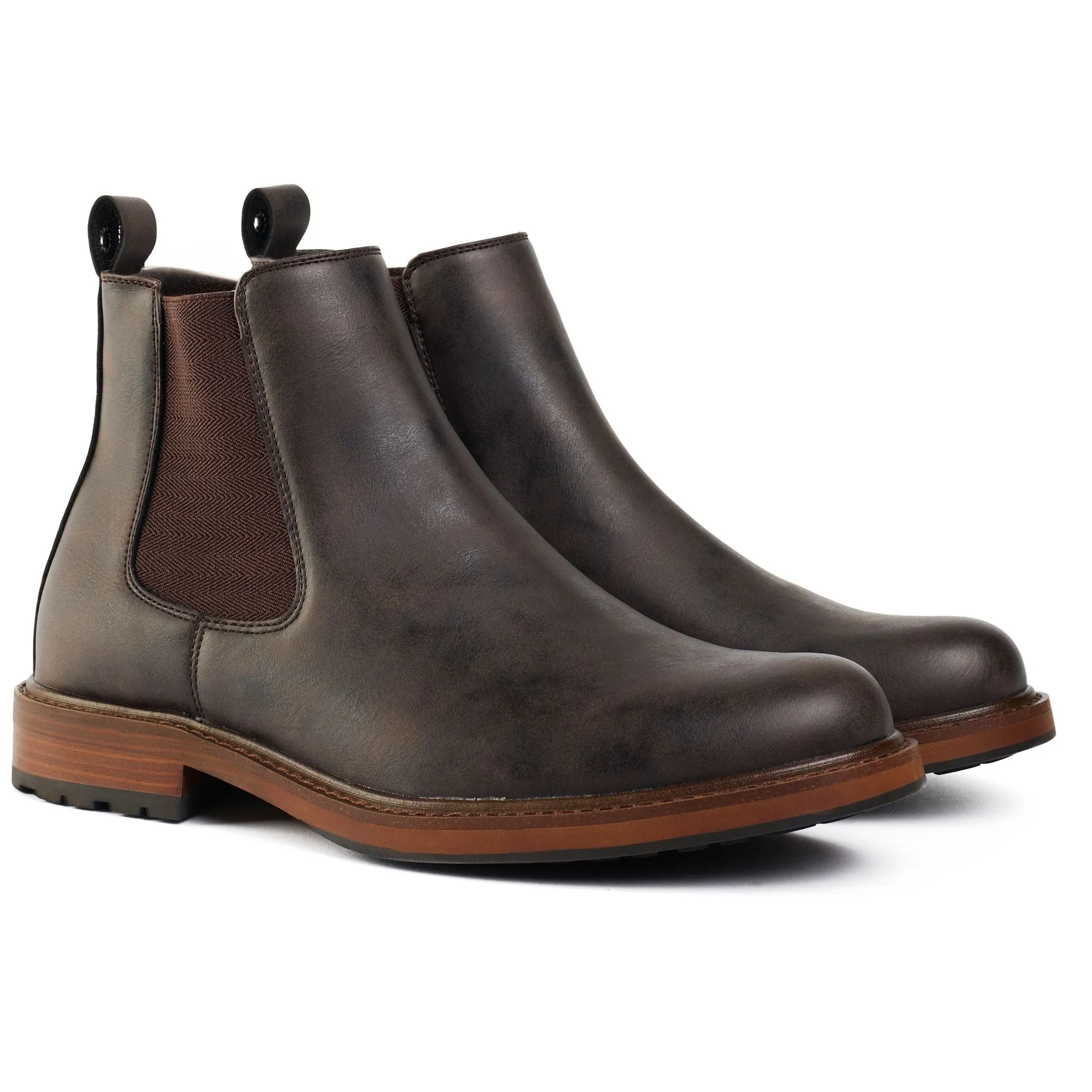 Auber Herren Chelsea-Stiefel aus veganem Leder | Braun