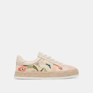 AZALIA SNEAKERS ROSA BLUMEN RAFFIA