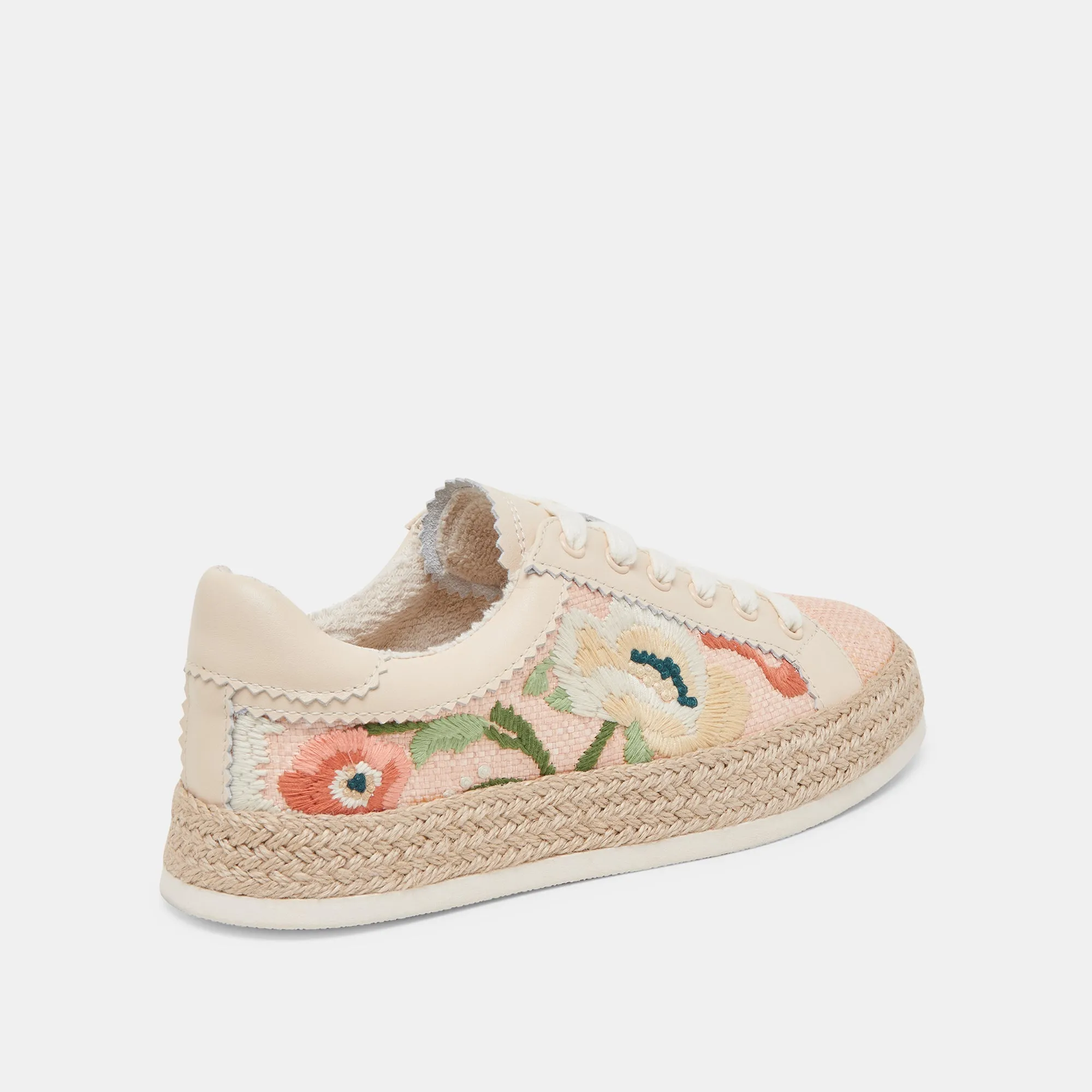 AZALIA SNEAKERS ROSA BLUMEN RAFFIA