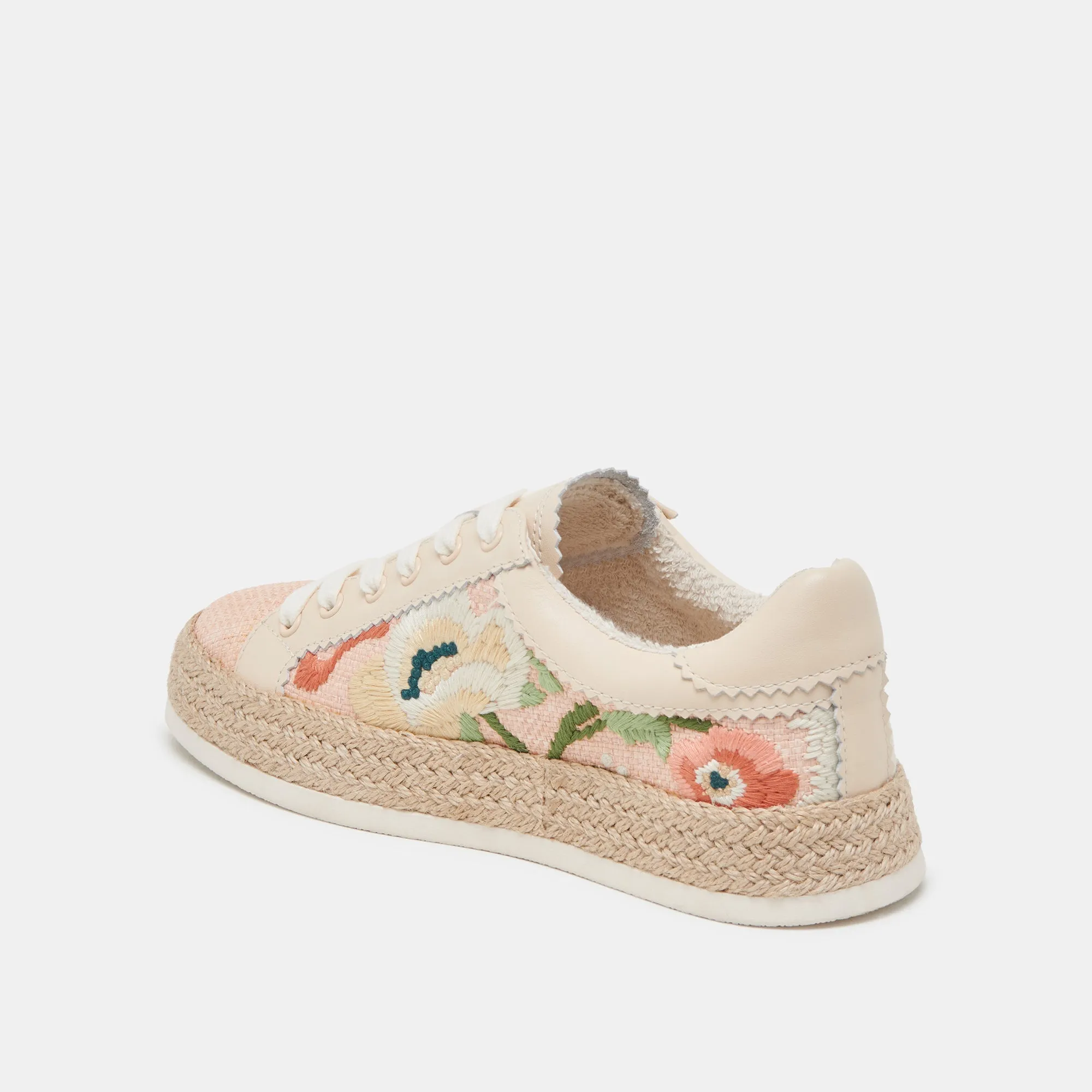 AZALIA SNEAKERS ROSA BLUMEN RAFFIA