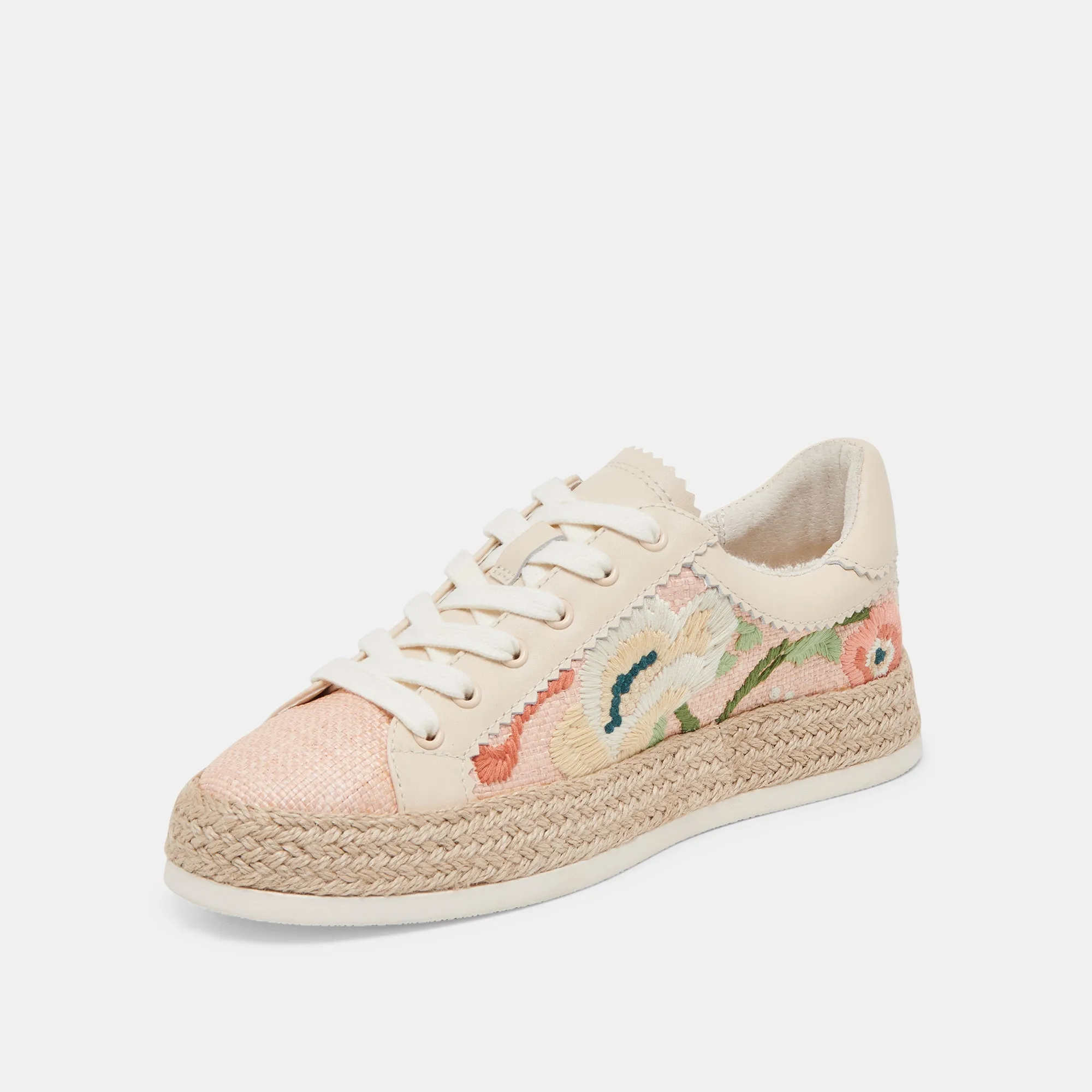 AZALIA SNEAKERS ROSA BLUMEN RAFFIA
