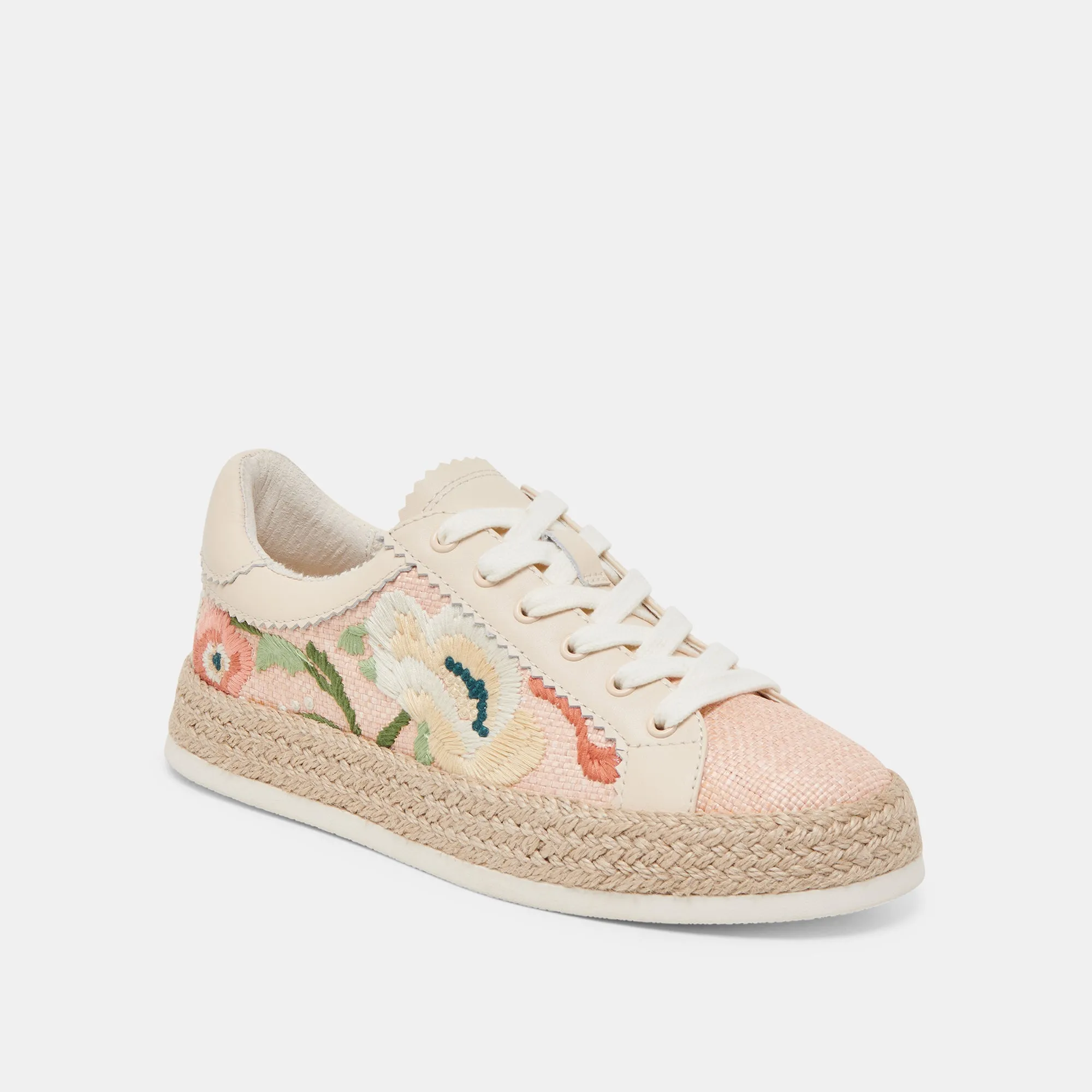 AZALIA SNEAKERS ROSA BLUMEN RAFFIA