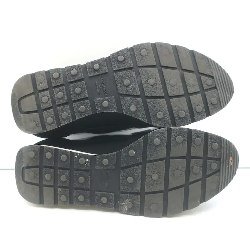 Balenciaga Race Runner Low Top Sneakers Schwarz Neopren & Lackleder Größe 37