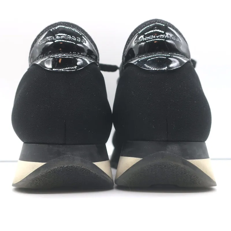 Balenciaga Race Runner Low Top Sneakers Schwarz Neopren & Lackleder Größe 37