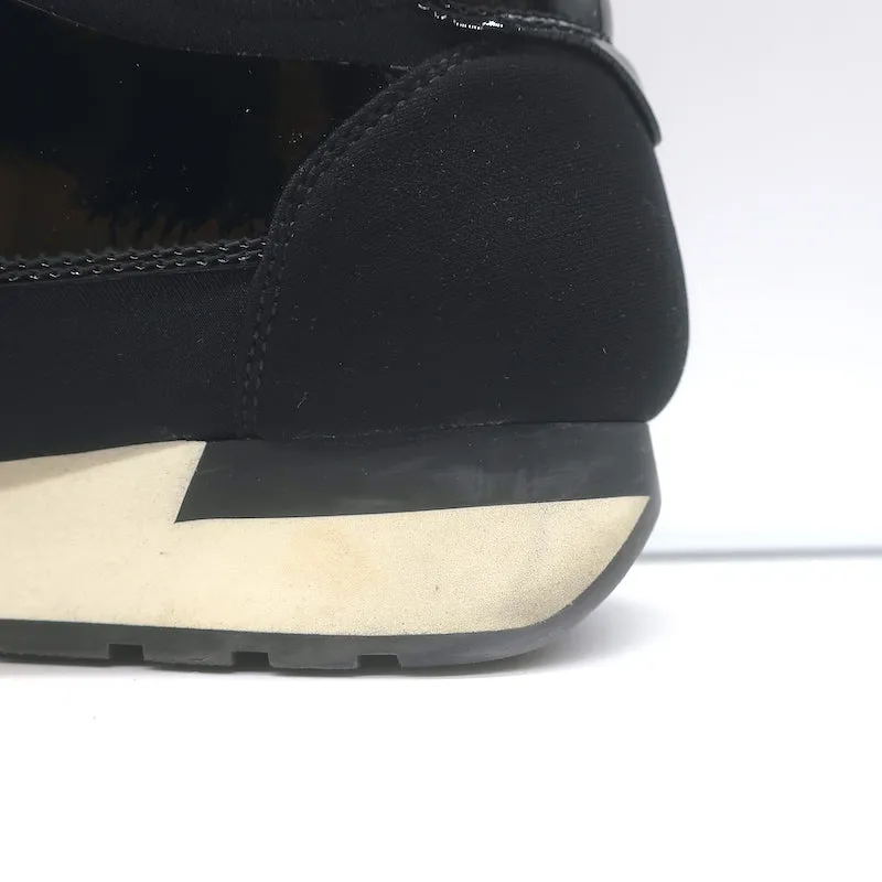 Balenciaga Race Runner Low Top Sneakers Schwarz Neopren & Lackleder Größe 37