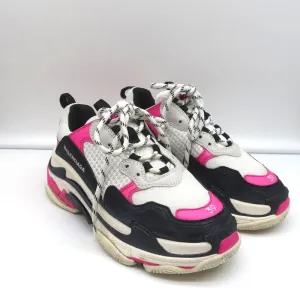 Balenciaga Triple S Sneakers Weißes Mesh & Rosa Leder Größe 39