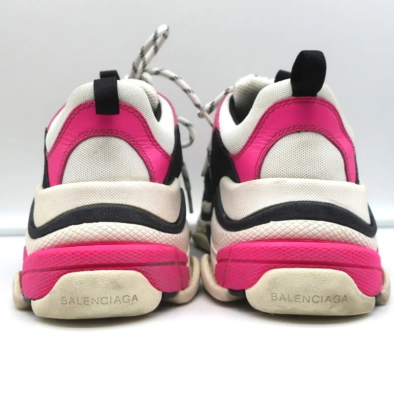 Balenciaga Triple S Sneakers Weißes Mesh & Rosa Leder Größe 39