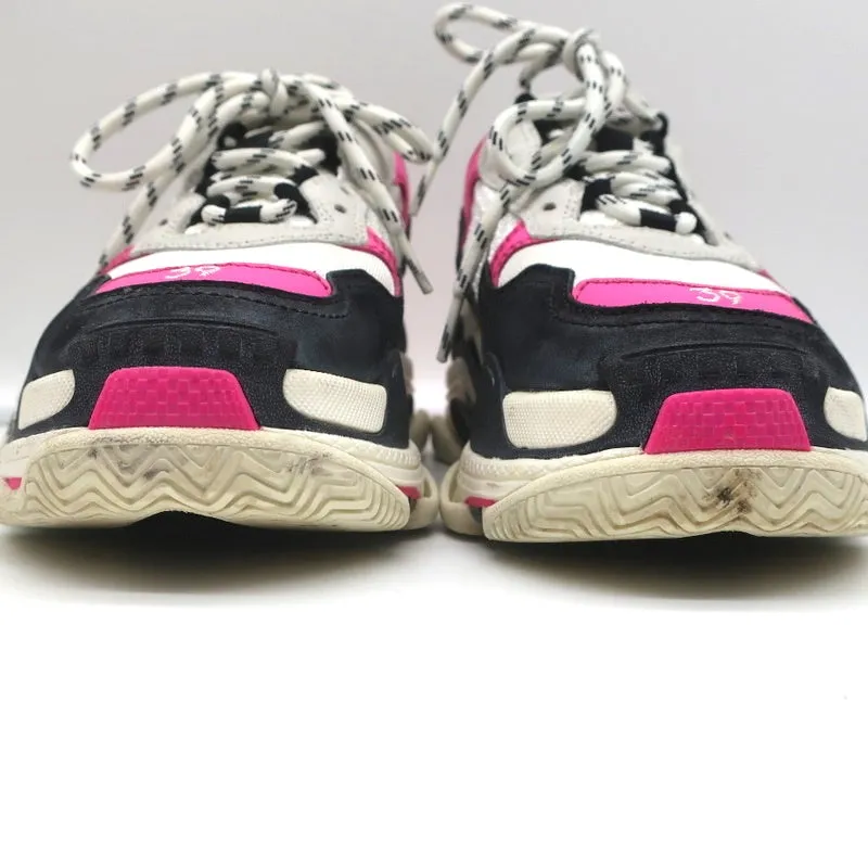 Balenciaga Triple S Sneakers Weißes Mesh & Rosa Leder Größe 39