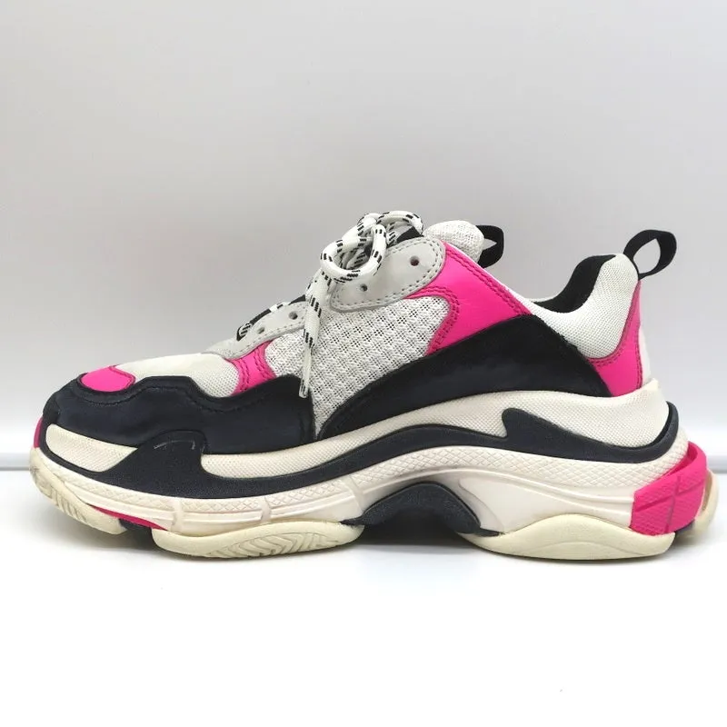 Balenciaga Triple S Sneakers Weißes Mesh & Rosa Leder Größe 39