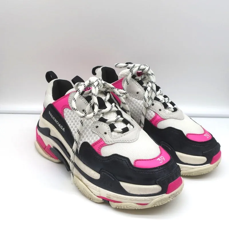 Balenciaga Triple S Sneakers Weißes Mesh & Rosa Leder Größe 39