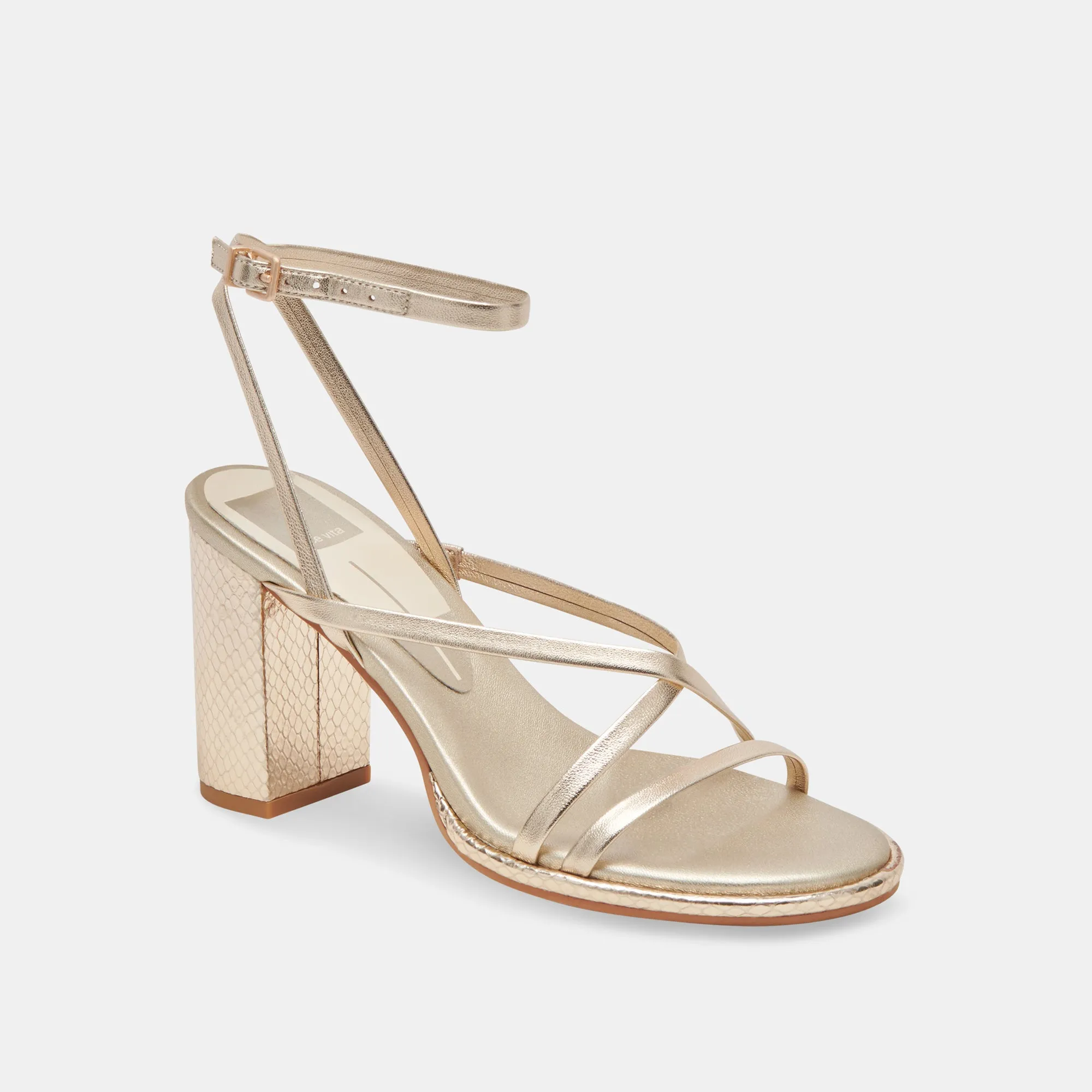BARLY HEELS HELLGOLD METALLIC LEDER