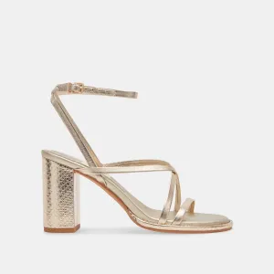 BARLY HEELS HELLGOLD METALLIC LEDER