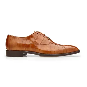 Belvedere Exotische Leder Schuhe Belvedere Mare in Kamel Echtem Straußen- & Aal-Leder Oxfords