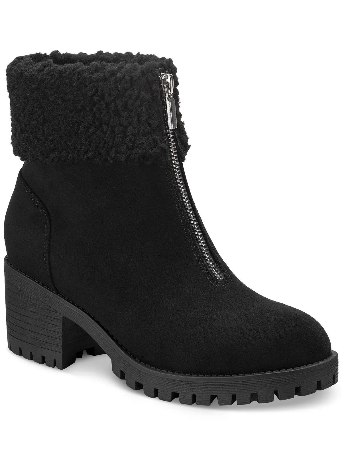Biancaa Damen Kunstleder Lug Sole Booties ecco Schuhe