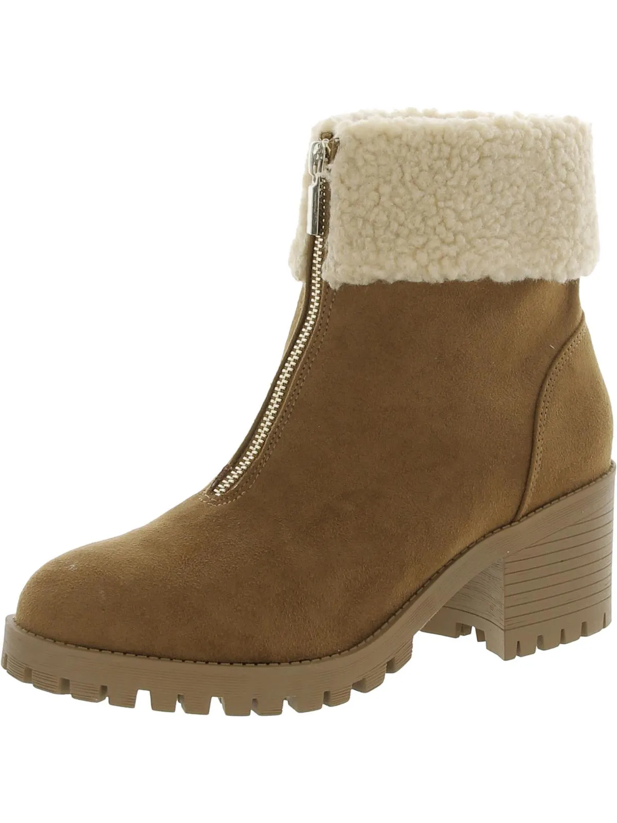 Biancaa Damen Kunstleder Lug Sole Booties ecco Schuhe