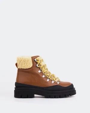 Blauer Cognac-Leder