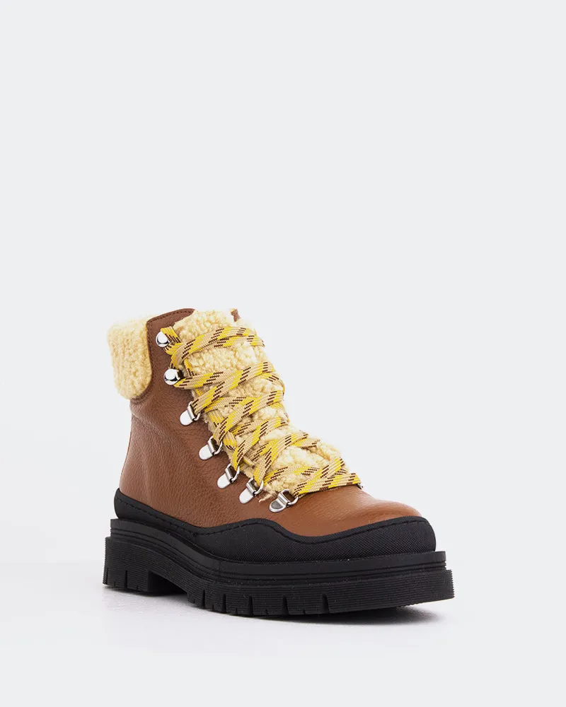 Blauer Cognac-Leder