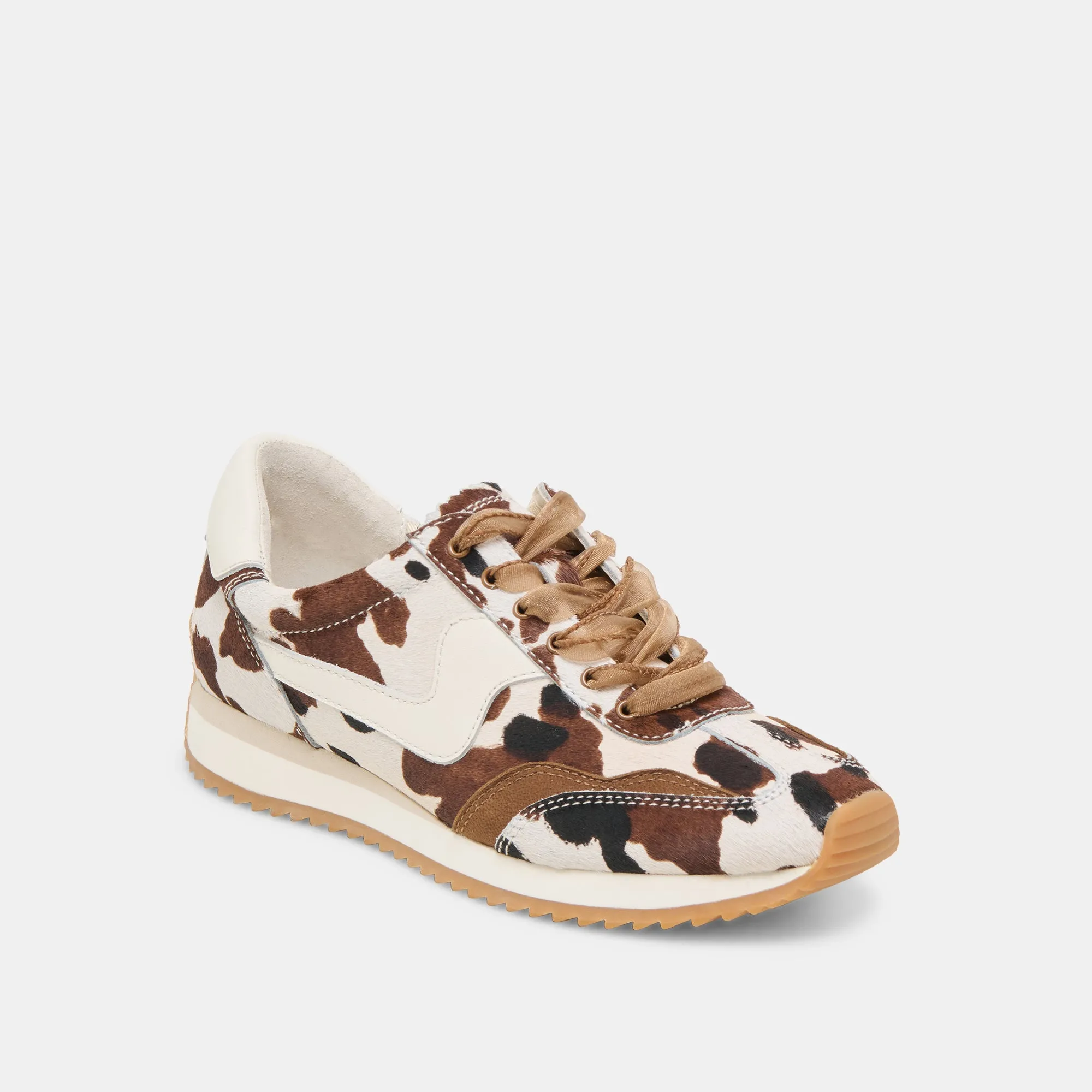 B.NTCD SNEAKERS KAKAO STIER KALBSHAAR